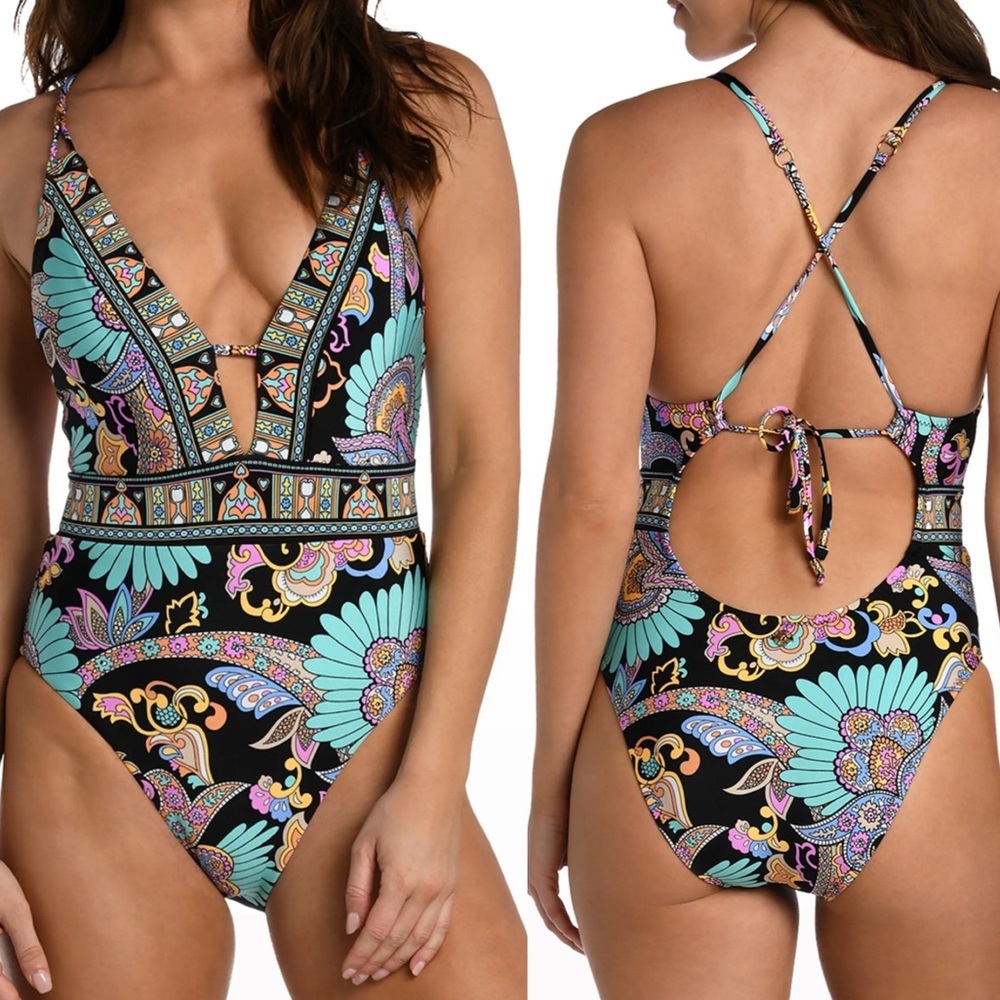 Sunshine 79 Sz 10 Plunge Mio One Piece Bathing Suit